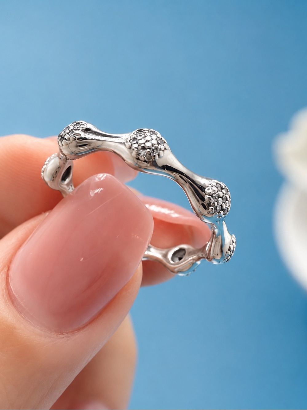 ✨ PANDORA Pavé Modern LovePods Ring – Sterling Silver 925 ✨